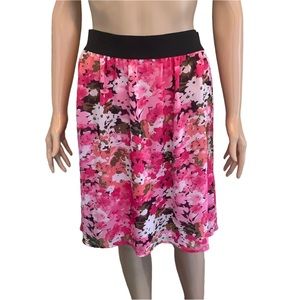 New Directions Pink Floral Skirt